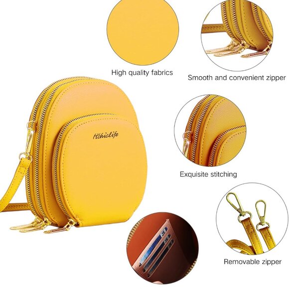 Premium Leather Crossbody Bag – Trendy Women’s Purse with Card Slots & Zipper - Picture 5 of 6